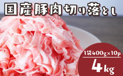 国産 豚肉 切り落とし 4kg 冷凍 真空 小分け 400g × 10パック 便利 国産 ぶたにく ブタ 肉 スライス 大容量 焼き肉 お肉 家族 ギフト プレゼント 年末 年始 焼肉 惣菜 おかず BBQ 夕食 福岡 川崎