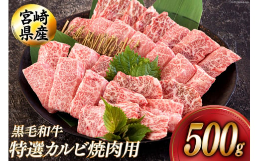 黒毛和牛 特選 カルビ 焼肉 500g [アグリ産業匠泰 宮崎県 美郷町 31be0024] 牛肉 炒め BBQ バーベキュー キャンプ 普段使い 調理 おかず 料理 国産 送料無料 パック 厳選 カルビ丼 クッパ 焼肉丼 スープ チャーハン 生春巻き マリネ 照り焼き 甘辛炒め チンジャオロース 青椒肉絲