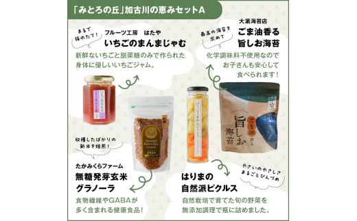 遊んで、食べて、泊まれる！「みとろの丘」加古川の恵みセットA《 いちごジャム 玄米 グラノーラ ピクルス のり 海苔 セット 》【2401I14805】