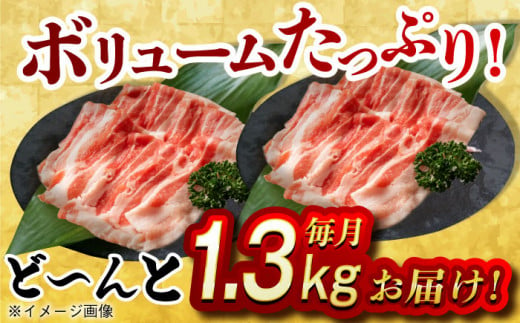 【月1回約1.3kg×6回定期便】大西海SPF豚 バラ（しゃぶしゃぶ用）計7.8kg 長崎県/長崎県農協直販 [42ZZAA098] 肉 豚 ぶた ブタ 豚バラ しゃぶしゃぶ 小分け 西海市 長崎 九州 定期便