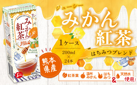 【熊本県産】ジューシー みかん紅茶 1ケース (200ml×24本) 温州みかん 紅茶