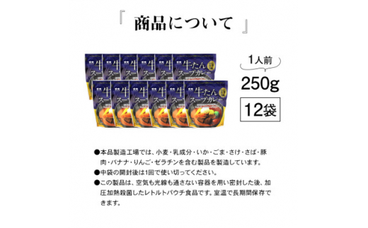 牛たんスープカレー250g×12袋【1368957】