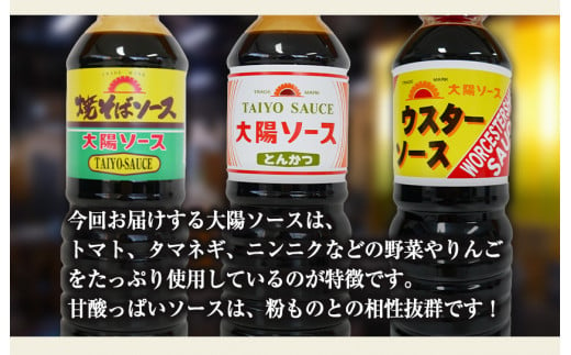 昔懐かし大陽ソース各500ml×3本セット 深瀬昌洋商店 《90日以内に出荷予定(土日祝除く)》 和歌山県 紀の川市