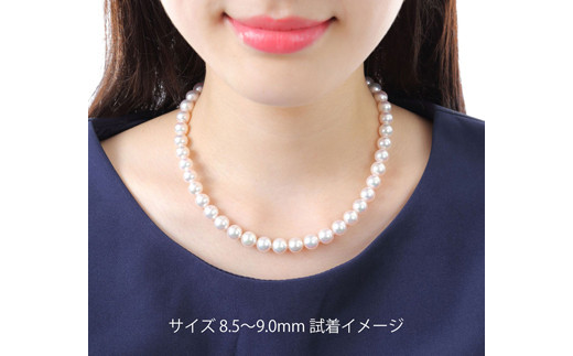 【大珠】アコヤ真珠 8.5～9mm ネックレス ピアス セット アクセサリー 真珠 パール ネックレス イヤリング ピアス 入学式 卒業式 結婚式 冠婚葬祭 誕生石 フォーマル ジュエリー / 老舗の真珠専門店・高品質アコヤ真珠ネックレスセット8.5～9.0ミリ（ピアスセット）