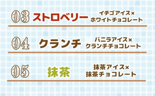 チョコアイスボールセット（65粒入）5種類×13個（バニラ、ストロベリー、コーヒー、クランチ、抹茶）