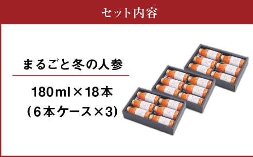 まるごと冬の人参 180ml×18本 有機人参 人参 ジュース 飲料 北海道 北広島市