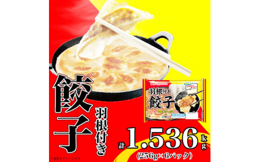 ＜ふるさと納税＞羽根付き餃子6パック 計1.536kg(餃子計72個)|日本ハム水なし&フタなし【1496724】