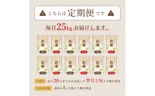 【定期便6回】有機栽培コシヒカリ玄米 25kg 京都府産 低農薬 毎月お届け 6ヶ月 【 米 25キロ 玄米 こめ コメ お米 おこめ こしひかり 食物繊維 栄養 真空パック 井上吉夫 米農家 有機栽培米 有機栽培 農家直送 減農薬 綾部市 京都府 】