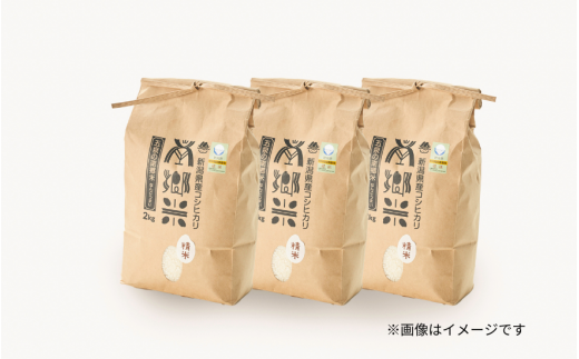 【令和6年産新米】 〈6回定期便〉 特別栽培米コシヒカリ100％ 「南郷米」 精米 6kg（2kg×3袋）新潟県 五泉市 有限会社ファームみなみの郷