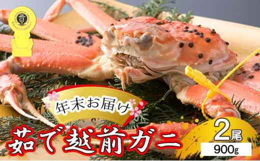 茹で越前ガニ【年末お届け】食通もうなる本場の味をぜひ、ご堪能ください。約900g 2尾セット 越前がに 越前かに 越前カニ カニ ボイルガニ [№5580-0604]