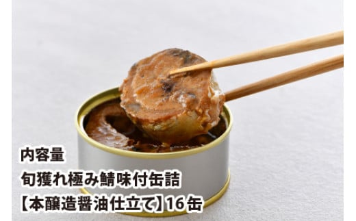 旬獲れ極み鯖味付缶詰　【本醸造醤油仕立て】　16缶｜ 着日指定可 サバ缶 鯖缶 さば缶 鯖 サバ さば 缶詰 サバ缶詰 鯖缶詰 缶 詰合せ 詰め合せ セット 非常食 防災 備蓄 常温 常備食 保存食