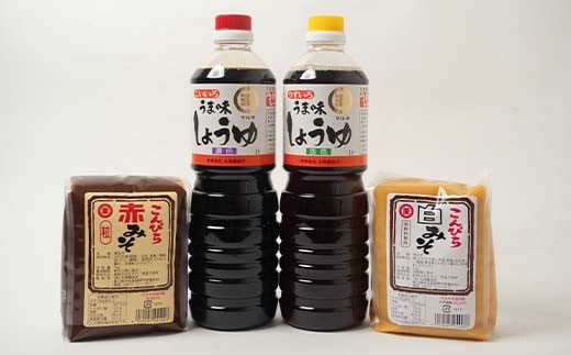 うま味しょうゆ・こんぴらみそ4点セット 醤油 調味料 食品 名産品 グルメ 四国 F5J-489