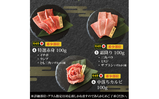 宮崎牛＜特選＞食べ比べ焼肉6種盛(合計600g) 牛肉 精肉 肉 ブランド和牛 お取り寄せ 国産 宮崎県【SG019】【株式会社SHINGAKI】