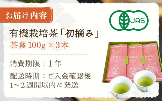 【こだわりブレンド茶】さざの 有機栽培茶 初摘み 100g×3本【宝緑園】 [QAH002] お茶 有機栽培 お茶 佐々 長崎 お茶 お茶