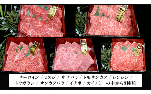 【 常陸牛 希少部位 】焼肉 食べ比べ8種セット（茨城県 共通返礼品 製造地：守谷市）箱入り  国産 焼き肉 牛肉 やきにく ブランド牛肉 サーロイン