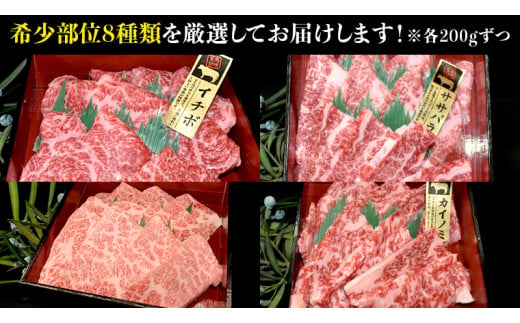 【 常陸牛 希少部位 】焼肉 食べ比べ8種セット（茨城県 共通返礼品 製造地：守谷市）箱入り  国産 焼き肉 牛肉 やきにく ブランド牛肉 サーロイン