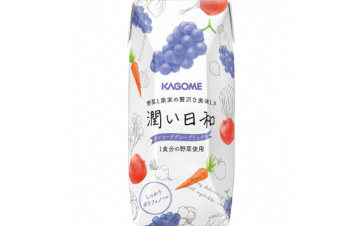 【お歳暮のし付】カゴメ 潤い日和 9本（ホワイトピーチミックス・清見オレンジミックス）各200ml×3 潤い日和コンコード グレープミックス 200ml×3 | ジュース 桃 オレンジ グレープ 葡萄 フルーツ ギフト お歳暮 プレゼント フルーティー 果実 茨城県 常陸太田市