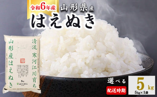 ＜ 2025年7月下旬＞ 令和6年産 はえぬき 5kg (5kg×1袋)  山形県産 010-C-JA007-2025-07G