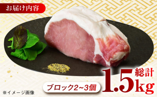 【肉塊で肉会】大西海SPF豚 背ロースブロック 計1.5kg（2～3個）長崎県/長崎県農協直販 [42ZZAA088] 肉 豚 ぶた ブタ ロース 塊 ブロック 西海市 長崎 九州