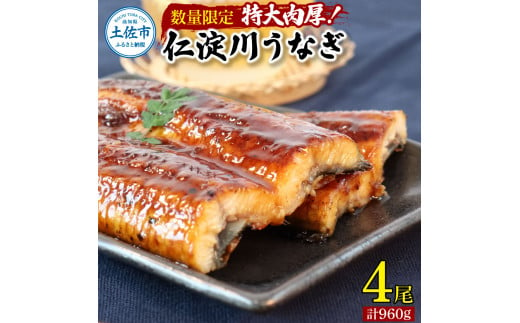 【数量限定】仁淀川特大肉厚うなぎ4尾セット タレ付き うなぎ 鰻 ウナギ 蒲焼き かば焼き 1尾200g超え 仁淀川 国産 太化うなぎ おいしい 人気 冷凍 真空パック 夏