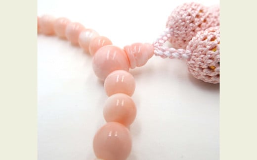 ピンク珊瑚念珠数珠（fju-107）