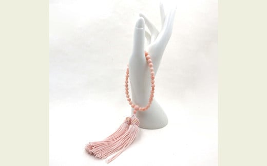 ピンク珊瑚念珠数珠（fju-107）