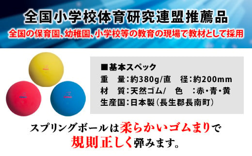 ケンコースプリングボール　3号・3色セット（各色1個）／ふるさと納税 ケンコー ナガセケンコー ボール ゴム ゴムボール 3色 千葉県 長南町 CNG005