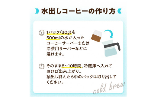 水出しコーヒーパック(30g×8パック) コーヒー アイスコーヒー 水出し コーヒーパック 珈琲焙煎所 深煎り 簡単 ブラジル産 コーヒー豆 木津川市 【056-08】