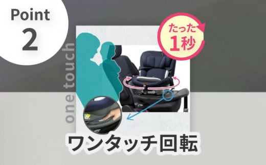 チャイルドシート ラクール ISOFIX ライト ネイビー ベビーシート 回転式 i-Size 愛西 リーマン 新生児