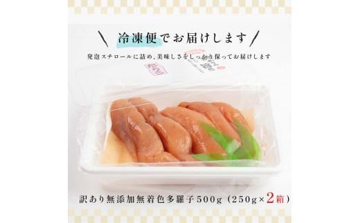 【2025年2月発送】訳あり無添加無着色多羅子（たらこ）500g（250g×2箱） 北海道 知床羅臼産  生産者 支援 応援