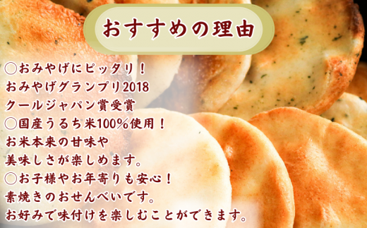 アソートセット かんたん 手焼きせんべい の 素 10枚 5袋入（プレーン×６、あおさ×２、ごま×２） 詰め合わせ セット 国産 うるち 米 100% オーブン トースター 煎餅 おみやげ  