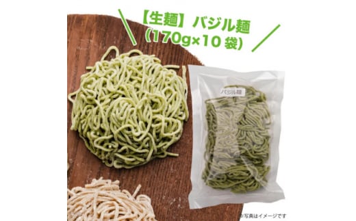 ＜生麺＞もちもち触感のバジル麺10食セット【1387636】