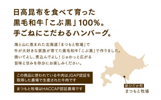 ＜全4回定期便＞北海道産 黒毛和牛 こぶ黒 ハンバーグ 全40個 (各10個) 定期便 和牛 牛肉 挽肉