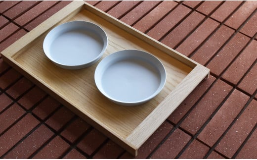 1616/ TY Round Deep Plate 200 Grey 2枚 セット グレー ライトグレー ディーププレート 食器 皿 シンプル 20cm A20-549