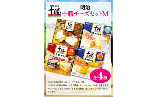 明治北海道十勝チーズセットＭ(4種) 計4個 本別町観光協会 《60日以内に出荷予定(土日祝除く)》 北海道 本別町 詰め合わせ 食べ比べ カマンベールチーズ チーズ 十勝 明治 乳製品 送料無料