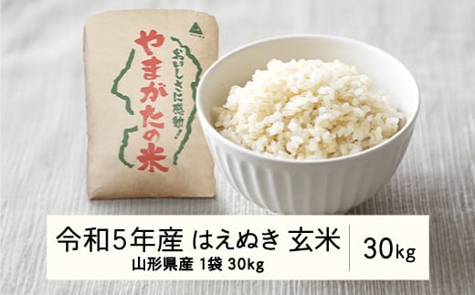 2023年 山形県産 はえぬき 玄米 30kg(1袋) 米 お米 おこめ ごはん ブランド米 令和5年産 山形県 山辺町 F21A-311