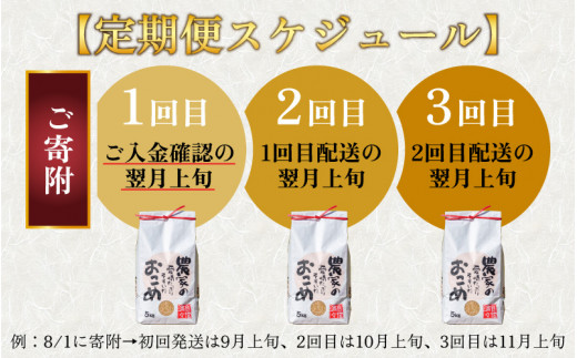 【令和6年産】【3ヶ月定期便】越前大野産 一等米 帰山農園の「てんたかく」 5kg 【選べる精米方法】