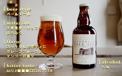 ＜OTOBBEAN-オトビアン-　6本セット（3種類×各2本）＞クラフトビール 330ml 北海道 道産 ご当地 ビール IPA ペールエール ホワイトエール セット 瓶ビール 飲み比べ お酒 宅飲み 晩酌