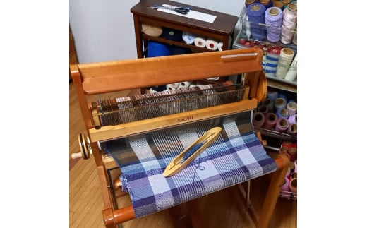 手織り（さをり織り）×播州織厚地のトートバッグ　カーキ　職人技　手織り　カラフル　やさしい風合い　個性豊か