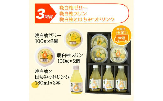 晩白柚スイーツ欲張りセット頒布会 計3回お届け 道の駅竜北《お申込み月の翌月から出荷開始》 ばんぺいゆ 柑橘 かんきつ スイーツ お菓子 ゼリー プリン ジュレ 最中 もなか 飲料 送料無料 定期便