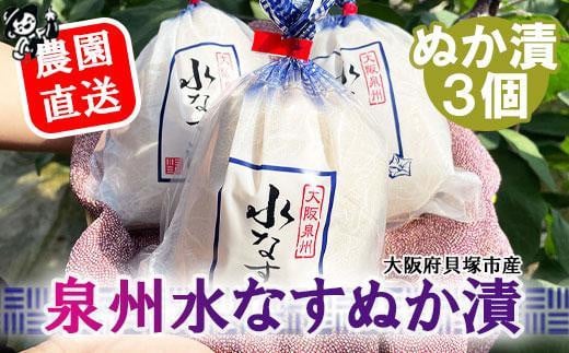 【2025年3月下旬～発送】北野農園　泉州水なすぬか漬３個