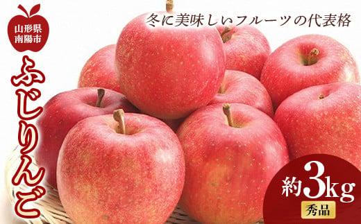 【令和7年産先行予約】 ふじりんご 約3kg (6～10玉 秀) 《令和7年11月中旬～12月下旬発送》 『フードシステムズ』 林檎 リンゴ 果物 フルーツ デザート 山形県 南陽市 [850-R7]