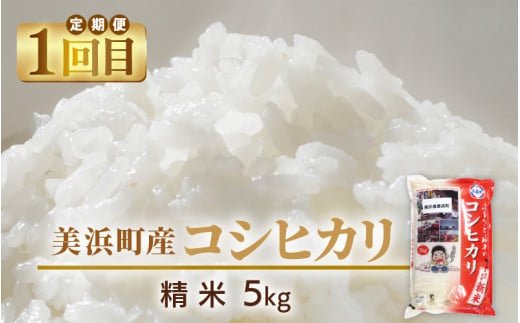 定期便≪2ヶ月連続お届け≫ 米 令和5年産 コシヒカリ5kg ＆ 越前甘エビ(卵あり)大サイズ 約500g × 1箱 (約30尾入り) 【精米】【福井県美浜町産米】【船内凍結】[m60-a009]