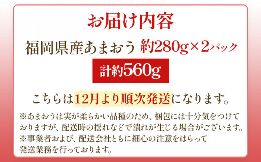 【12月より順次発送】あまおう グランデサイズ以上 約560g（約280g×2パック） 苺 イチゴ いちご フルーツ 果物 ふるさと納税くだもの ブランド くだもの 福岡県産