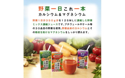 カゴメ 野菜一日これ一本 超濃縮 カルシウム＆マグネシウム 125ml 紙パック 24本入 （野菜ジュース）