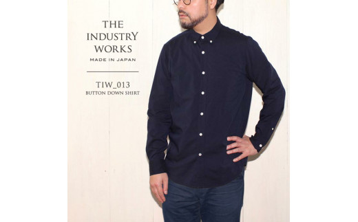 36-2　播州織メンズシャツ「THE INDUSTRY WORKS」（1着）【TIW_013（ネイビー）】Sサイズ