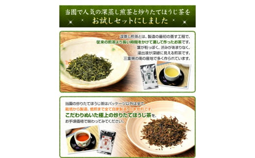 伊勢茶　深蒸し　煎茶　炒りたて　ほうじ茶　セット／丸中製茶　お茶　最高級　TEA　度会町　伊勢志摩