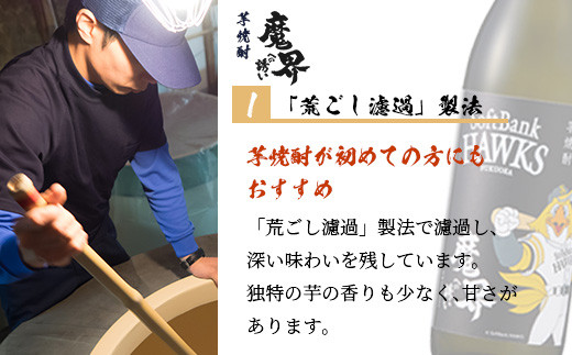  ホークスラベル　焼酎2本セット【芋焼酎　魔界への誘い＋麦焼酎　舞ここち】900ml×2本　C-119