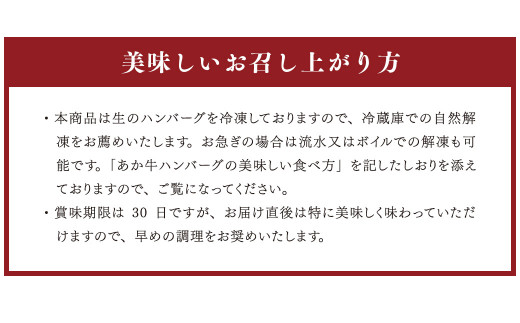 あか牛100％ハンバーグセット(あか牛ハンバーグ120g×6個、あか牛のたれ200ml付き)