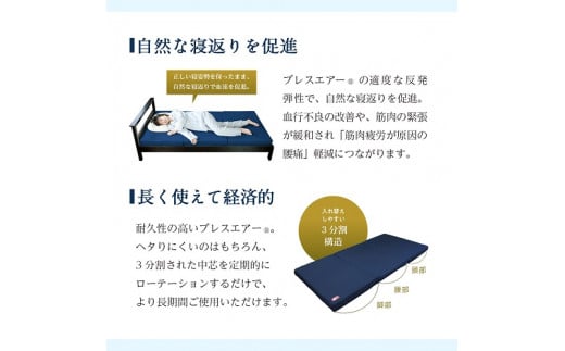 AD09 高反発 寝具 ブレスエアー製 敷布団「プレミアS」 近江化成  寝具 寝具 睡眠 快眠 マットレス 敷布団 高反発 寝具 ブレスエアー製 敷布団 近江化成 寝具 睡眠 快眠 マットレス マットレス 寝具マットレス 快適寝具マットレス ブレスエアー製寝具 東洋紡 マットレス 寝具マットレス 快適寝具マットレス ブレスエアー製寝具 東洋紡 敷布団 